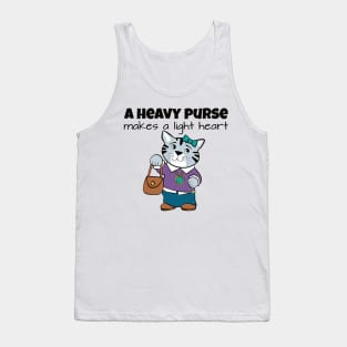 Heavy Purse Light Heart Cat Tank Top